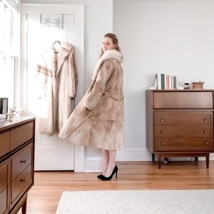 Authentic Vintage Suede Fox Fur Coat from Toronto